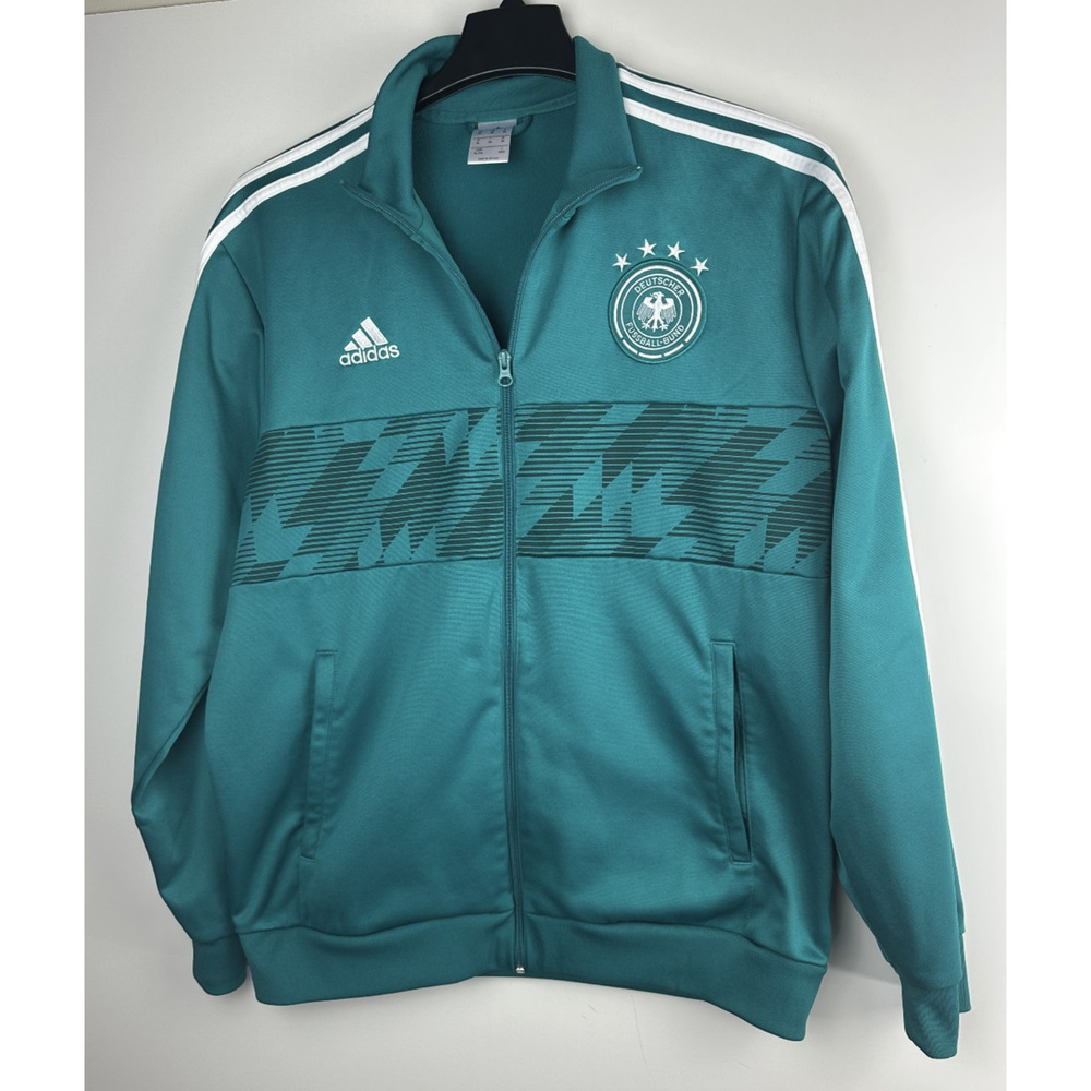 Adidas Germany 2018 Football Soccer Track Jacket Green CF2467 Zip Men's US XL - Picture 10 of 11